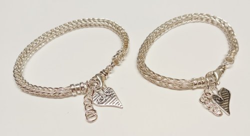 Judy Larson's Double Foxtail Chain - , Wire Jewelry Design, Making Chain, Chain Making , Loops, Wire Loop, Wrapped Wire Loop,  tumbled in water with Dawn dish liquid 